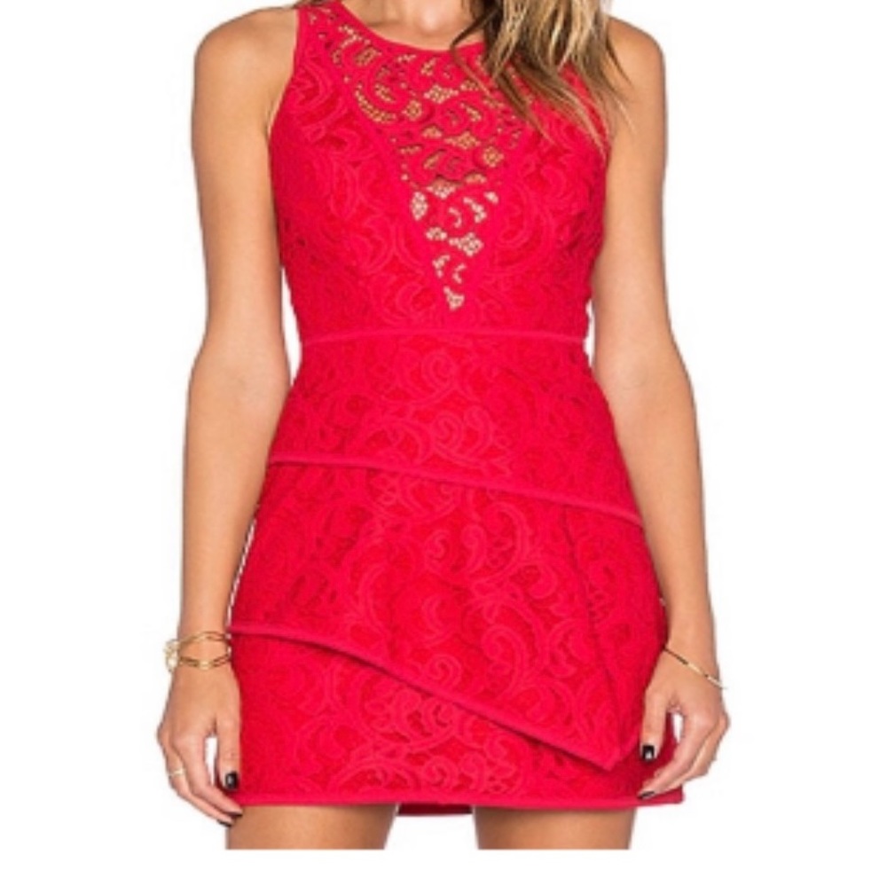 BCBG red lace dress